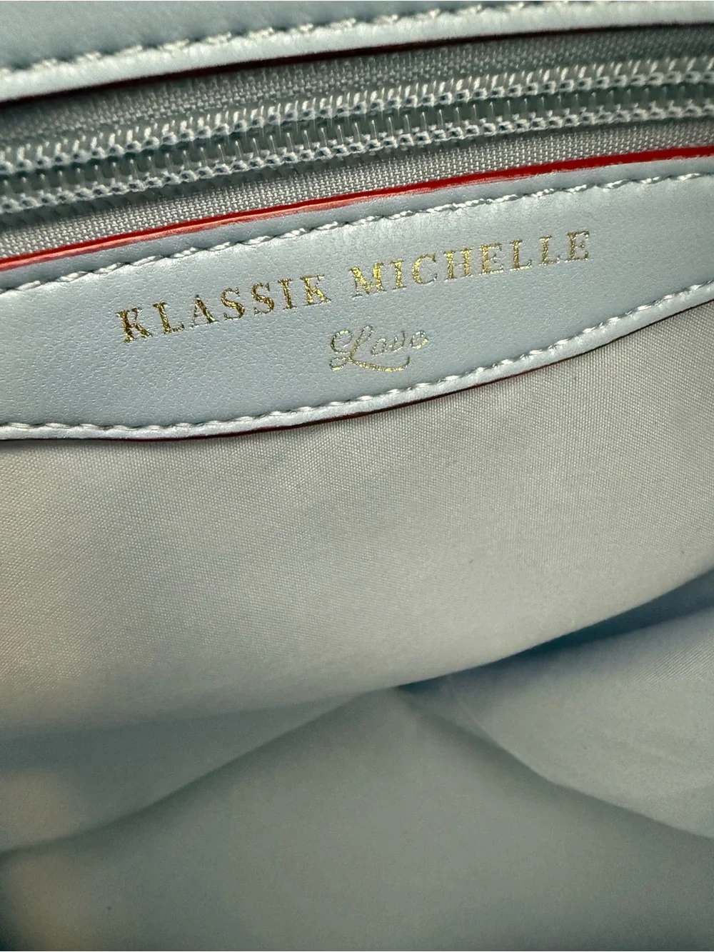 Klassik Michelle Love Blue Monogram Tote‎ Bag Oversized Coastal Grandma Preppy